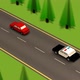 The police car speeding on a road. The vehicle`s drive fast chasing the red car. - VideoHive Item for Sale