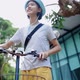Beautiful Asian teenager girl having fun with riding a bicycle, Slow motion - VideoHive Item for Sale