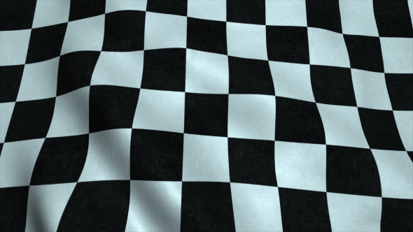 Realistic Checker Flag Waving In The Wind
