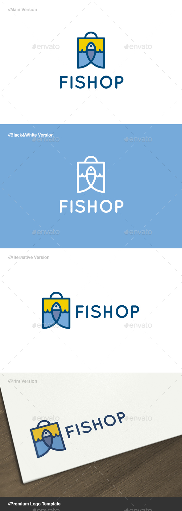 Fishop - Fish & Bag Logo