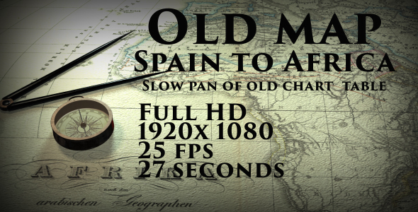 Old Map Spain to Africa