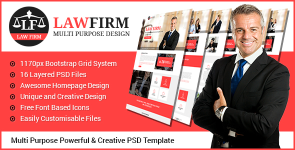 Law Firm - Multi Purpose PSD Template