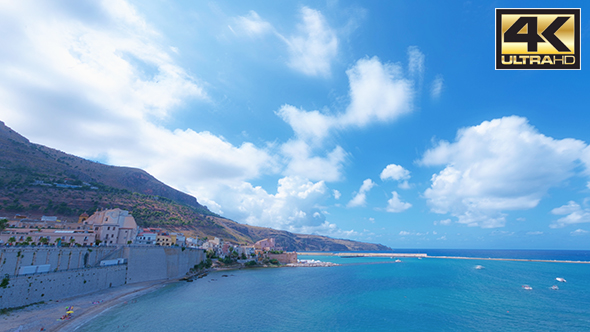 City Coast With Sea and Clouds