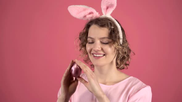 Easter Bunny Woman with Egg