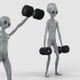 Alien Doing Front Dumbbell Raise Exercise 2 - VideoHive Item for Sale