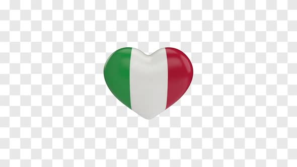 Italy Flag on a Rotating 3D Heart