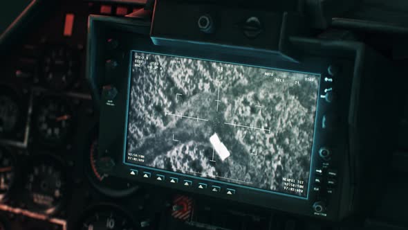 Military Helicopter has tracked down the terrorist truck on the battlefield alt