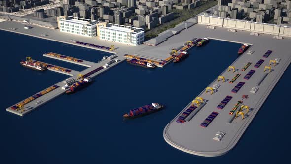 Marine logistics animation. China-England seaway.