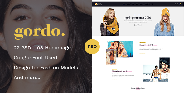 Gordo Fashion Ecommerce PSD Template