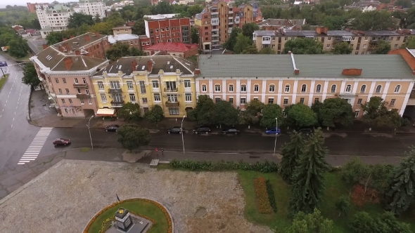 Poltava, Ukraine - August 15, 2016: Lenin Square Aerial View