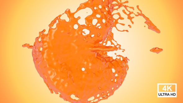 Orange Juice Collision Splash 4K alt