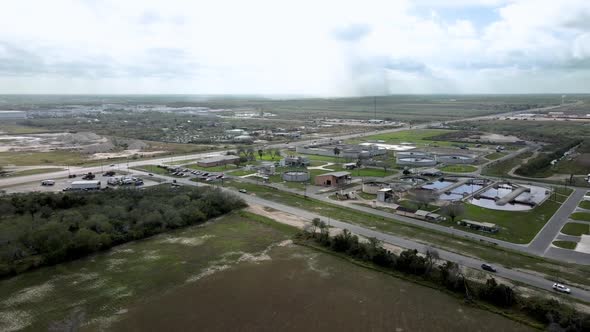 WATAER TREATMENT PLANT AT RIO GRANDE VALLEY MISSION CITY DRONE FOOTAGE