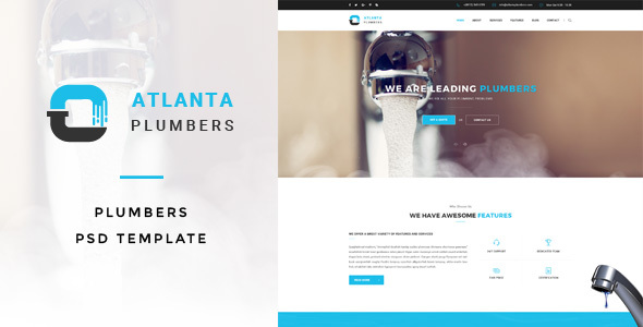 Atlanta : Plumbers PSD Template