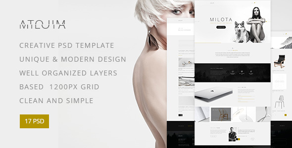 Milota — Modern Studio, Personal Portfolio and Blog PSD Template