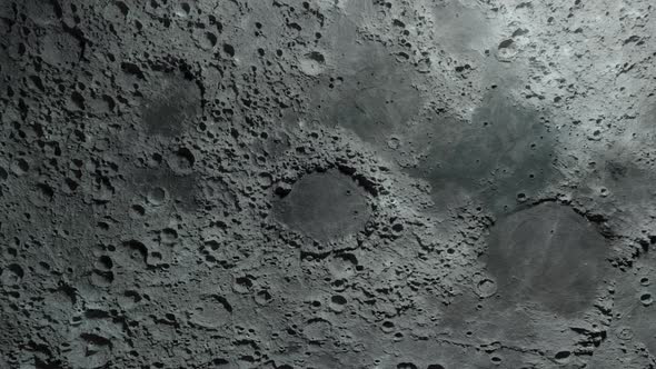 Textured Surface of the Moon Close-up in Motion