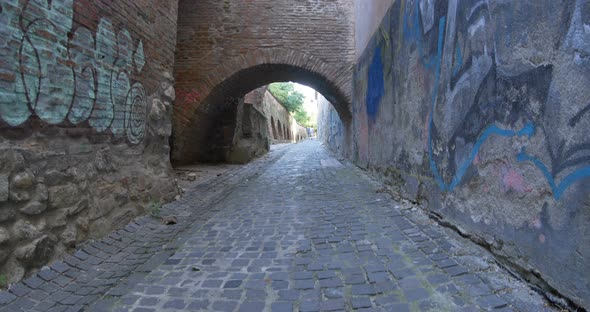 Medieval Walls And Passage Arcade