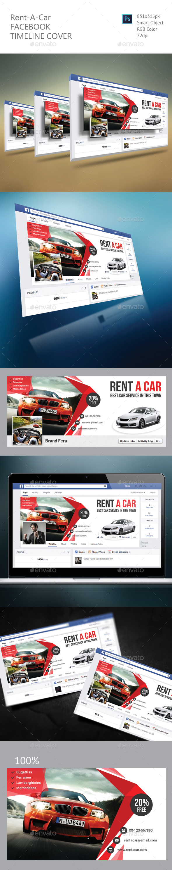 Download Rent A Car Facebook Graphics Designs Templates PSD Mockup Templates