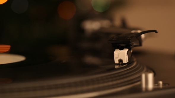 DJ Needle On Spinning Turntable