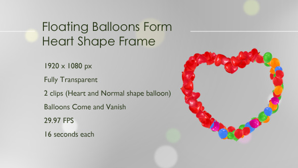 Floating Balloons Form Heart Shape Frame