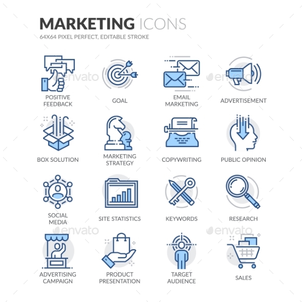 Line Marketing Icons