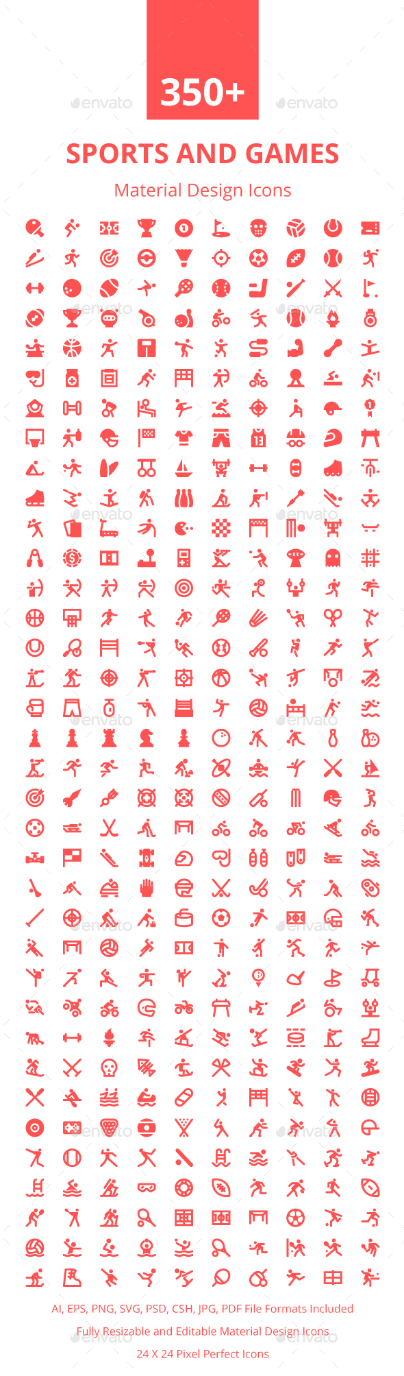350+ Sports and Games Material Icons
