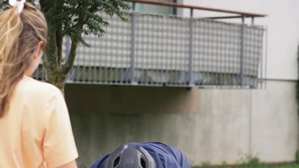 Happy Food Delivery Man Giving Order to Customer