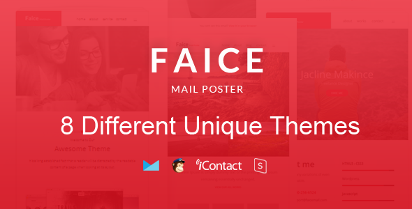 Faice Mail- 8 Unique Responsive Email set + Online Access 