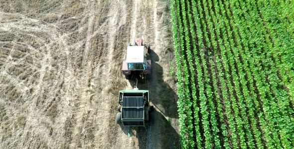 Tractor with Baling Press 16