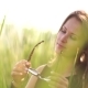 Girl Among The High Grass Wears Black Sunglasses - VideoHive Item for Sale