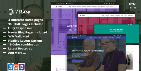 Tax 69 - Financial Consulting and Multi-purpose Business HTML5 Template