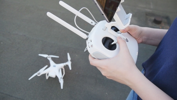 Drone Copter Starts Its Engine
