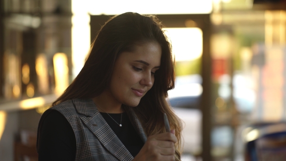 Beautiful Girl Eating Cake