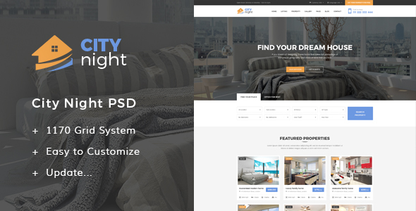 CityNight - Real Estate PSD Template