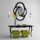 Console with mirror and poufs - 3DOcean Item for Sale