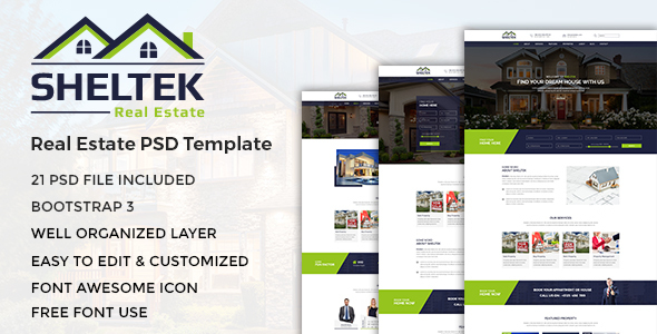 Download Real Estate Psd Website Templates From Themeforest PSD Mockup Templates