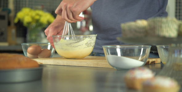 Whisking Together Cake Batter