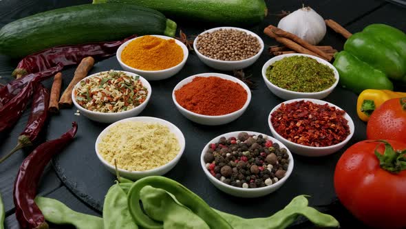 Colorful Herbs and Spices for Cooking