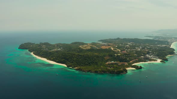 Tropical Island with Sandy Beach Boracay Philippines