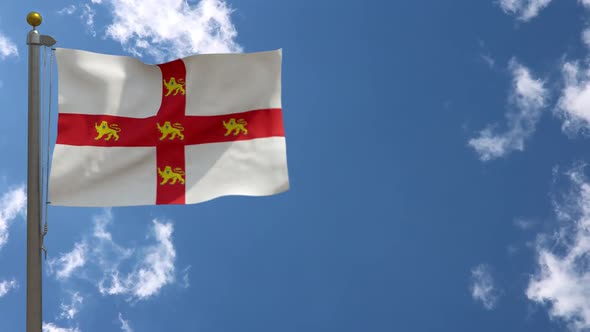 York City Flag (Uk) On Flagpole