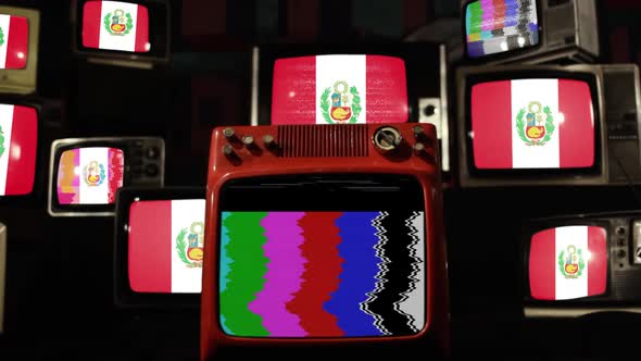 Flag of Peru and Retro TVs.