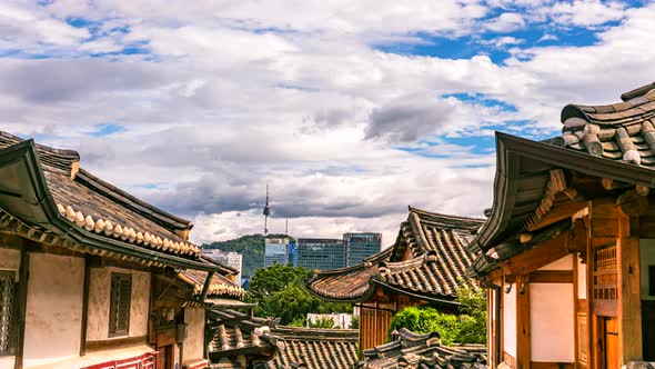  Bukchon Hanok Village in Seoul, South Korea.