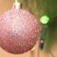Purple Ball In Sequins On The Christmas Tree - VideoHive Item for Sale