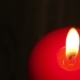 Burning Candle In Red Wax On a Dark Background - VideoHive Item for Sale