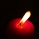 Burning Candle In Red Wax On a Dark Background - VideoHive Item for Sale