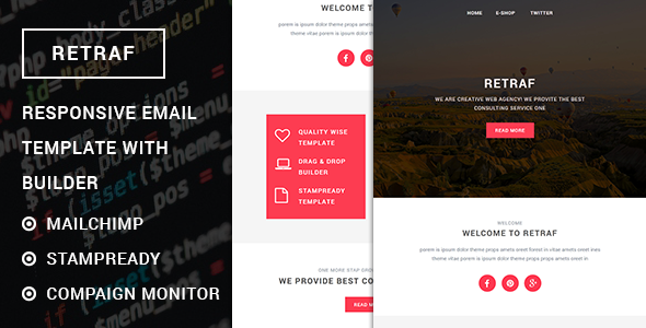 Retraf - Responsive Multipurpose Email template with Stampready builder