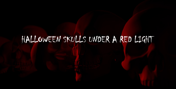 Halloween Skulls Under A Red Light