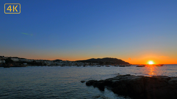 Golden Sunrise over Fishing Picturesque Village 4K