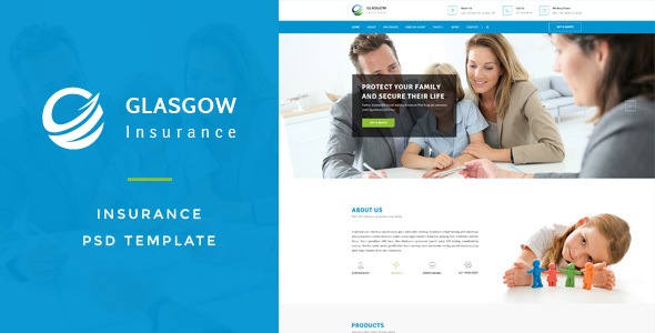 Glasgow : Insurance PSD Template