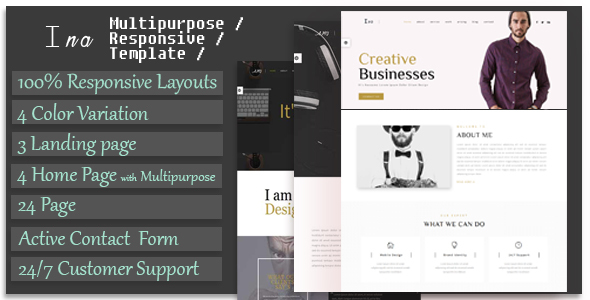 Ina - Responsive Multipurpose Corporate, Business & Portfolio Template