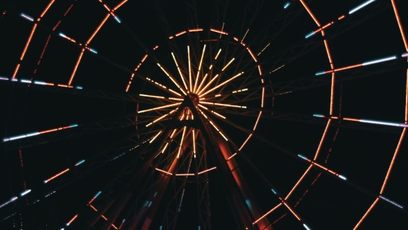 Ferris Wheel Lights At Night